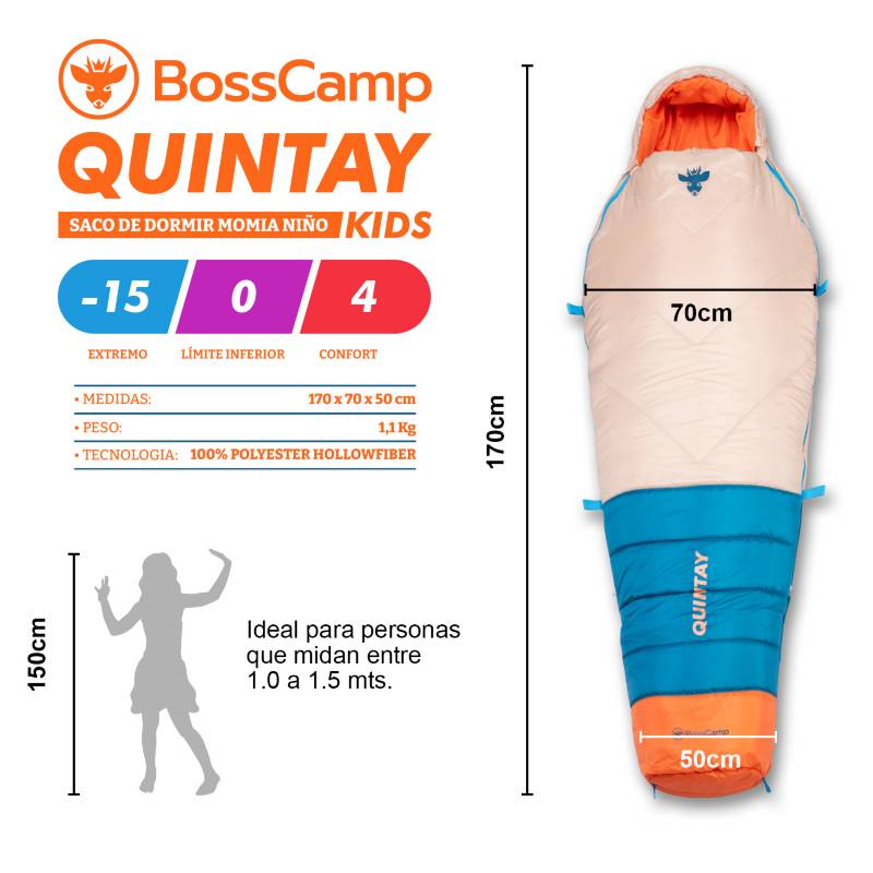 Saco de dormir Momia Adulto Quintay – BossCamp