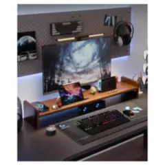 HOMER DESIGN - Elevador De Monitor Con Hub Usb Madera Porta Pad Gamer 100cm