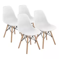 PANDALINO - Pack de 4 sillas Eames color blanco para comedor - Pandalino