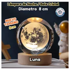 GENERICO - Lámpara de Noche Led / Bola Cristal 3D  Luna