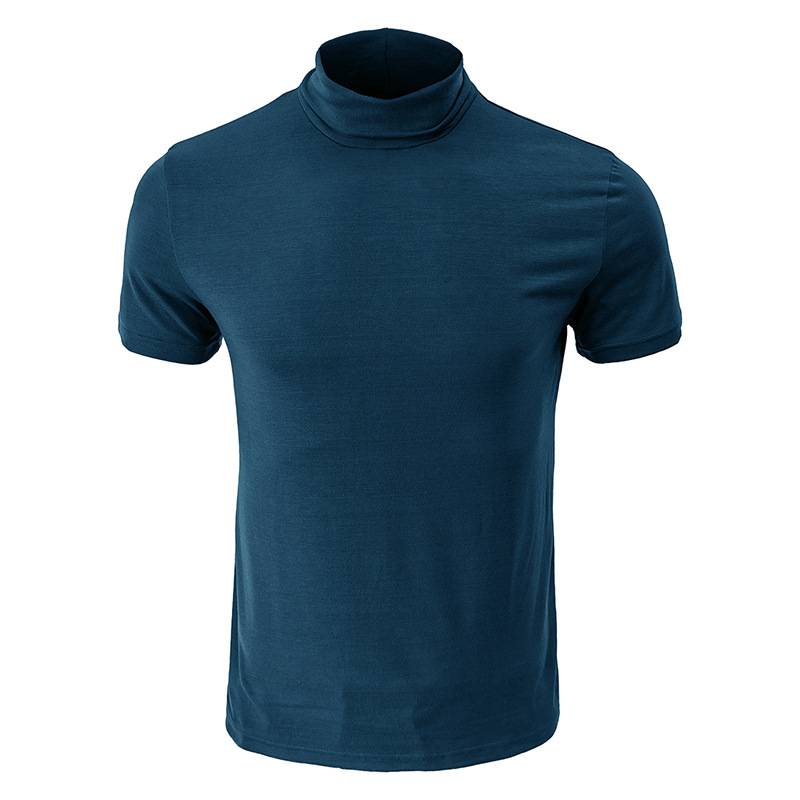 LISM - LISM Camiseta hombre de manga corta y cuello alto-Azul