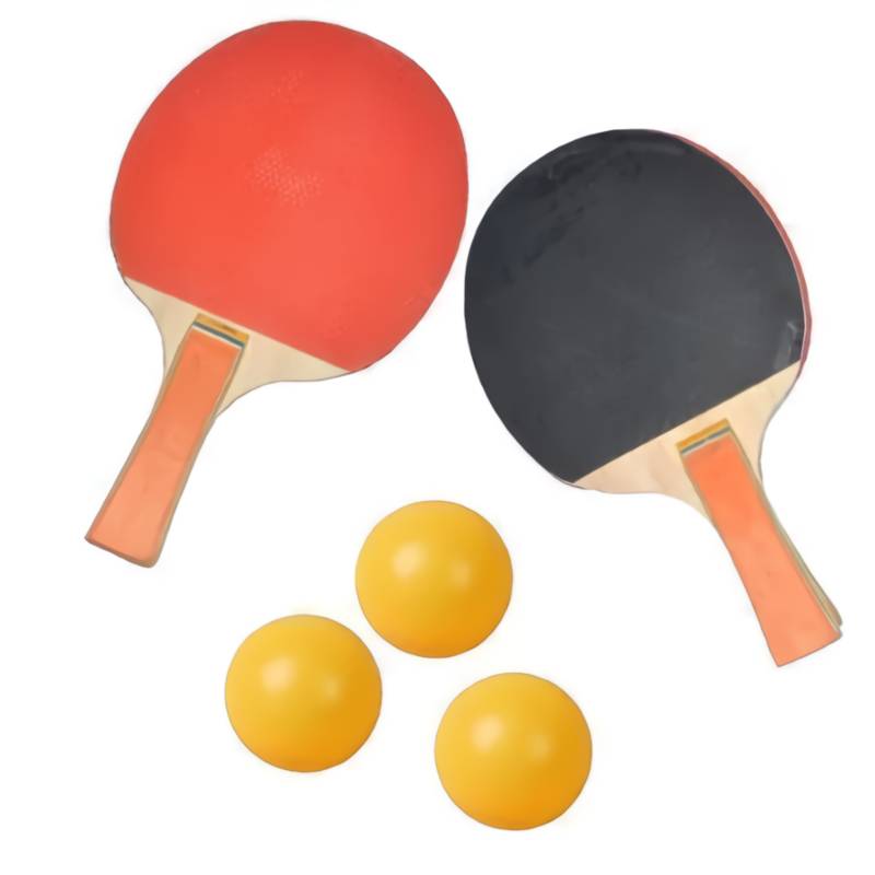 GENERICO - Pack Juego De Ping Pong 2 Paletas Raquetas Madera 3 Pelotas