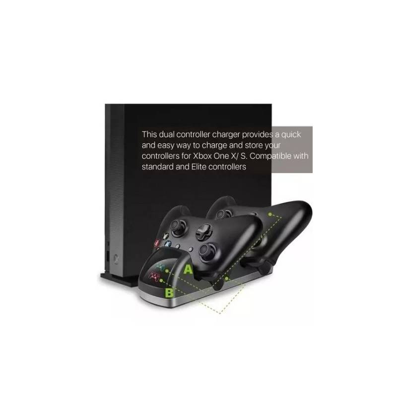 GENERICO Base Cargador Mando Xbox One Control Joystick + 2 Baterias