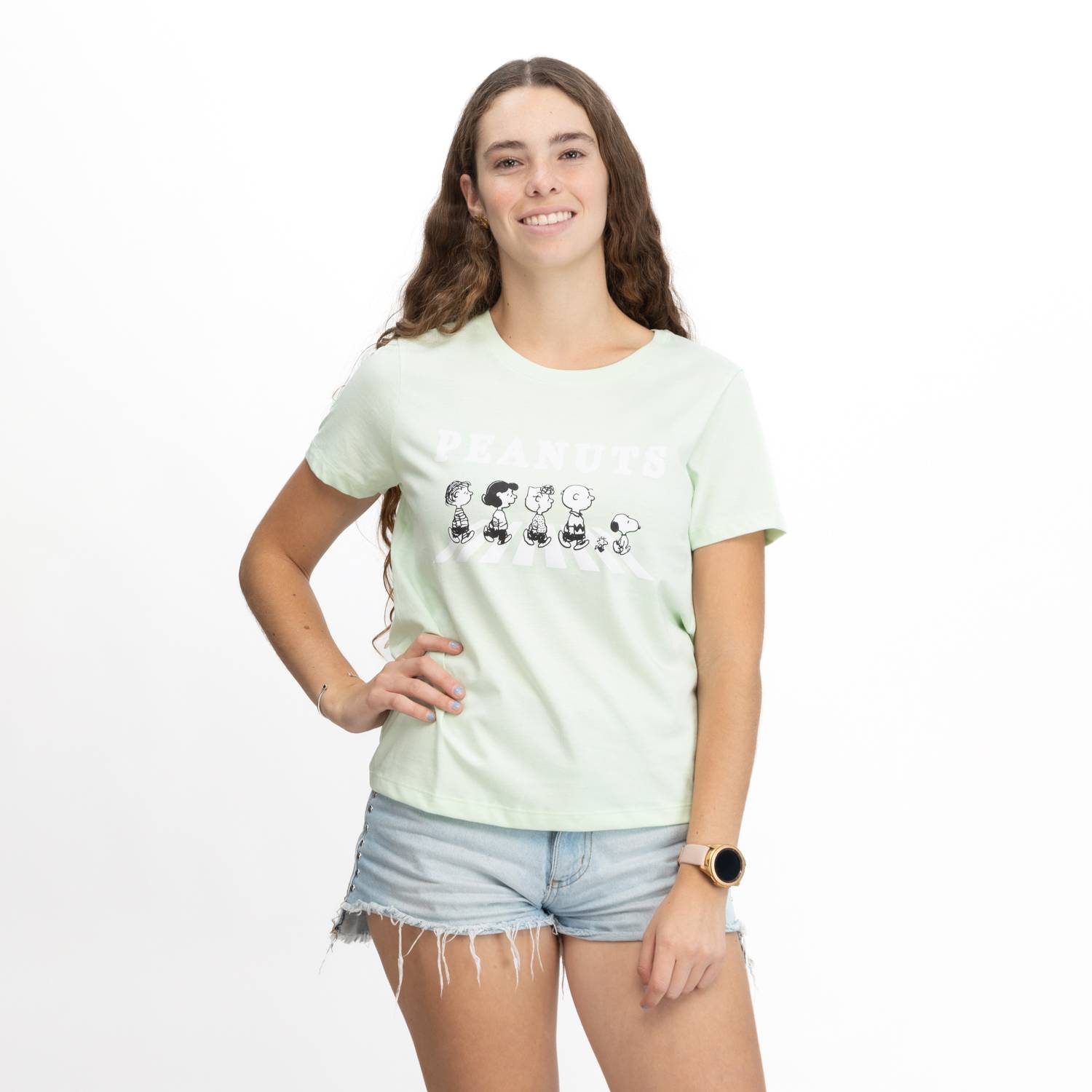 SNOOPY Polera Mujer Peanuts Street Verde Snoopy falabella