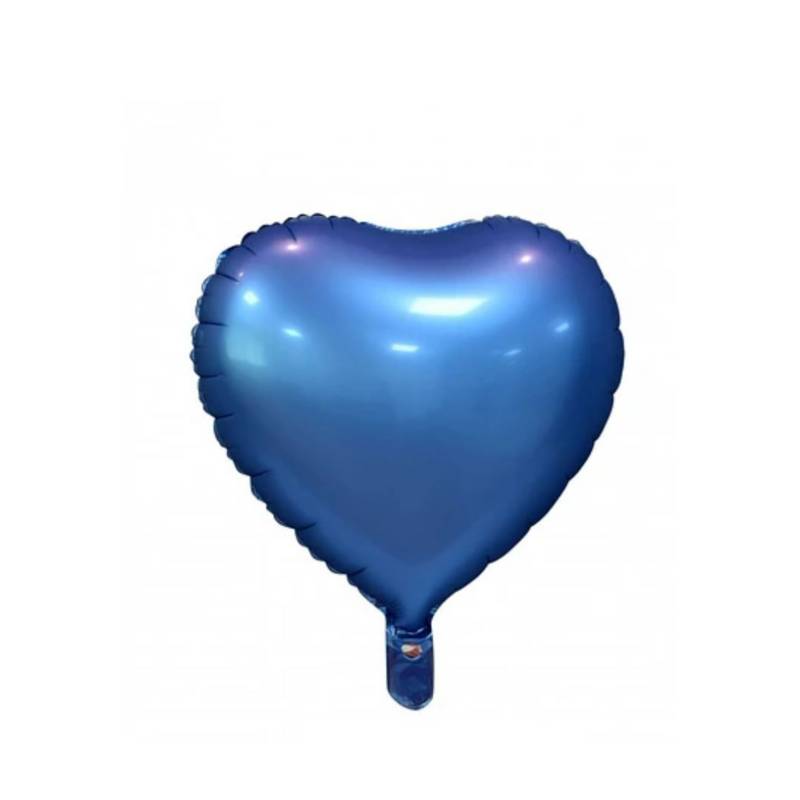 GENERICO - Globo Corazón Cromado Azul 52x43.5cm