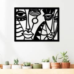ELAB PROPIA - Cuadro Picasso Cubismo Abstracto 40x30cm - Madera Fun Republic