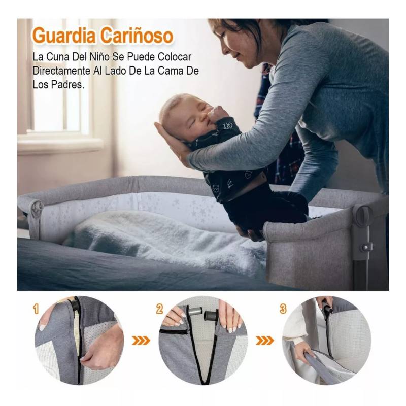 BLUEDREAMER Cuna plegable móvil multifuncional cuna para co-cama