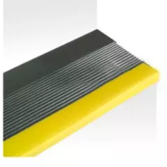 CRUZEIRO - Grada de Goma Estriada  30X150 cm 5mm Espesor Negro/amarillo