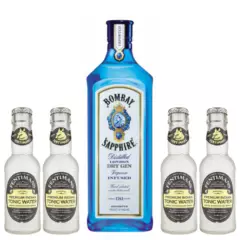 BOMBAY - Gin Bombay Sapphire 700cc + 4x Fentimans Premium Tonic Water 200cc