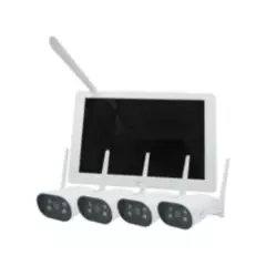 SRICAM - Kit 4 Camaras Bala Wifi Nvr Monitor 10 Pulgadas 8ch Sricam Audio Full Color