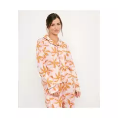LOUNGE - Set Pijama Largo Pink Flowers M Rosado LOUNGE