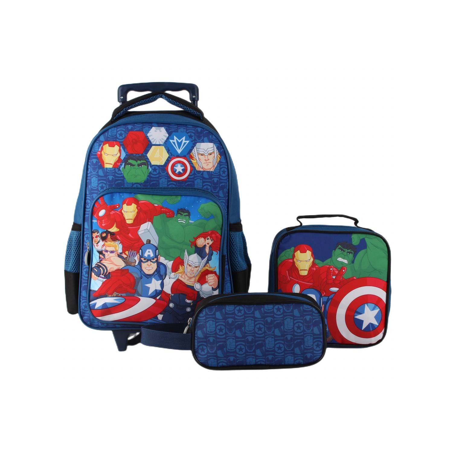 Kit De Mochila Escolar para Niño 3 piezas Carrito Lonchera Estuche