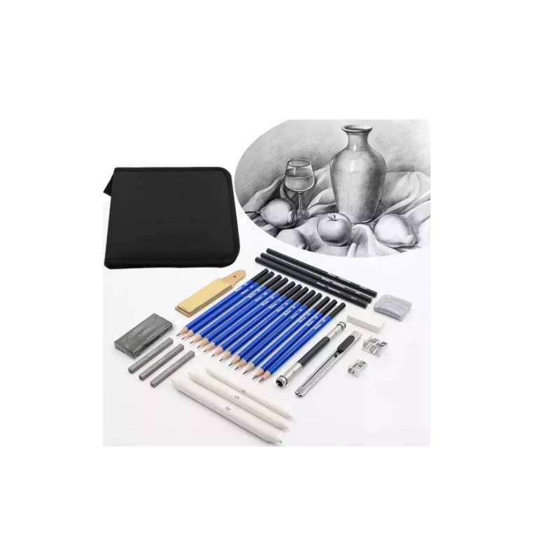 GENERICO Kit Para Dibujo 32 Piezas Profesional Estuche Set Lápices