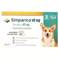 PFIZER - Simparica Perros de 10 a 20 kg (3 Comprimidos)