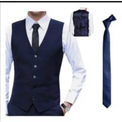 GENERICO - 3 piezas para hombre camisa,chaleco y corbata