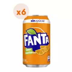 FANTA - 6x Bebida Fanta Zero Lata 350cc