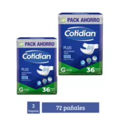 COTIDIAN - Pañales Cotidian Plus X2 G 72 Und