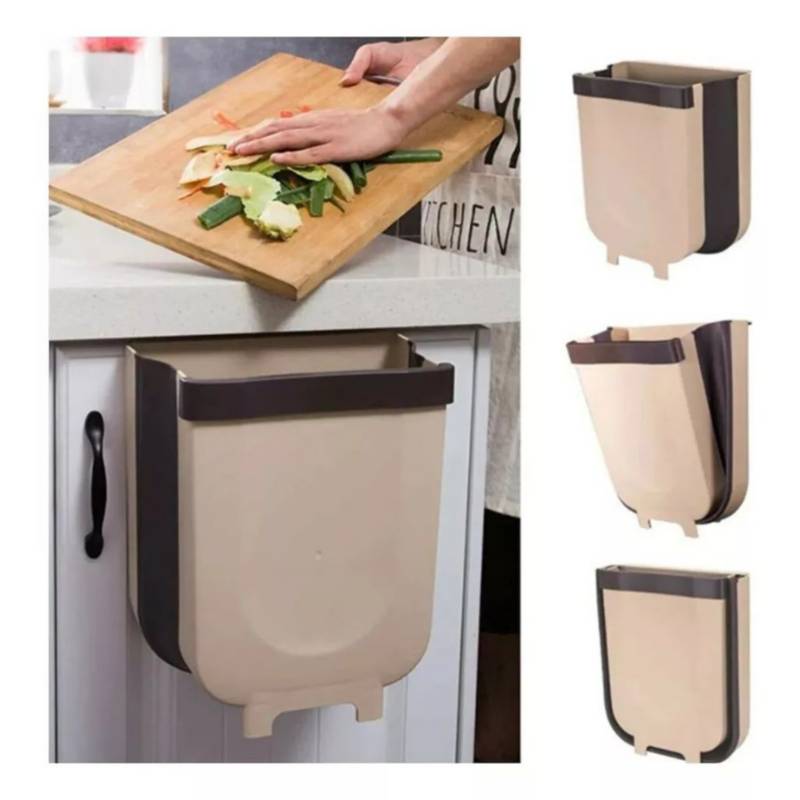 Papelera Plegable Basurero Cocina Ergonómico Puerta Multiuso