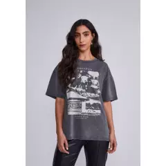 SIOUX - Polera Mujer Gris Oversize Freedom Sioux