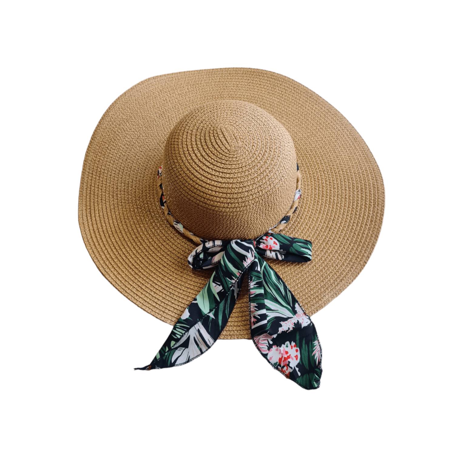GENERICO Sombrero Mujer Playa Verano Para Sol Plegable Paja