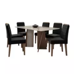 JDO & DESIGN - Juego de comedor lisboa 6 sillas Negras Jdo & Design cubierta blanca