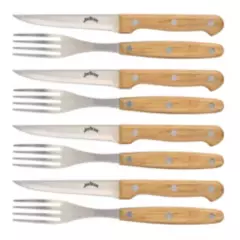 JIM BEAM - Set 4 Tenedores y 4 Cuchillos de Carne