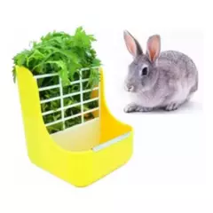 GENERICO - Comedero Para Conejo O Cuy Alimentador Henera Amarillo