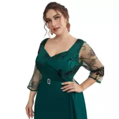 GENERICO - Vestido SHEIN Elegante de Fiesta Verde corte Frances