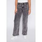 GENERICO Pantalones anchos de cintura alta elásticos con botones para mujer-gris.…