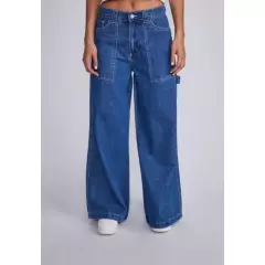 SIOUX - Jeans Mujer Azul Super Wide Leg Bolsillos Sioux
