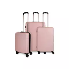 CALVIN KLEIN - Set 3 maletas Expression cabina+mediana+grande rosada 