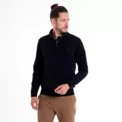 POTROS - Sweater Half Zipper Negro POTROS