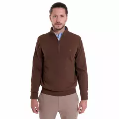 POTROS - Sweater Half Zipper Café POTROS