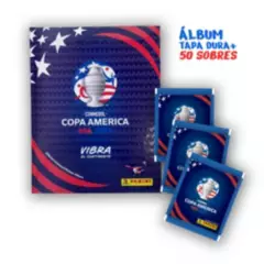 PANINI CHILE - Pack Álbum Tapa Dura Azul + 50 Sobres - Copa America 2024