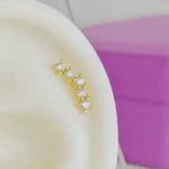ALIKA - Aros estilo piercing con baño de oro 18KT mujer
