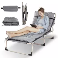 ARTDIY - Cama plegable portátil Sillón ajustable con colchón y almohada