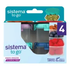 SISTEMA - Set de 4 unidades de herméticos 62ml Sistema® To Go™