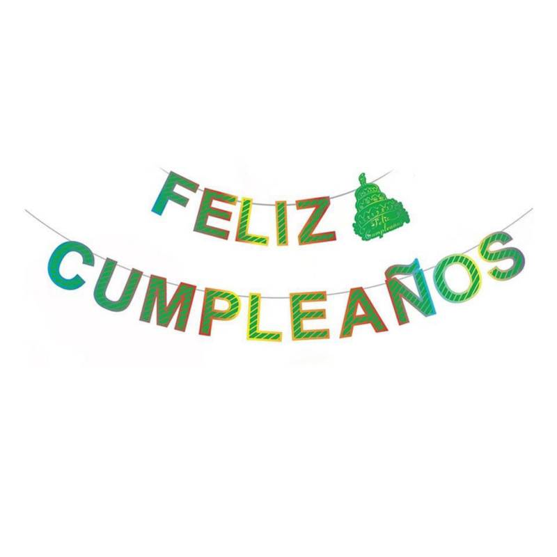 Generico Guirnalda De Feliz Cumpleaños Verde 5m 