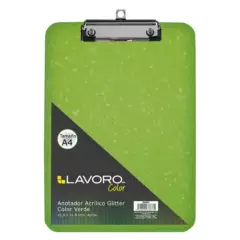 LAVORO - Anotador Acrílico A4 Con Glitter Verde Lavoro