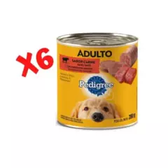 PEDIGREE - 6 Latas Pedigree Alimento Húmedo Lata Perro Adulto Carne