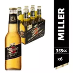 MILLER - 6x Cerveza Miller Genuine Draft 4,7° 355cc