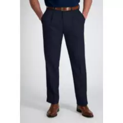 90 GRADOS - Pantalón de Gabardina Pinzado Azul Marino 46