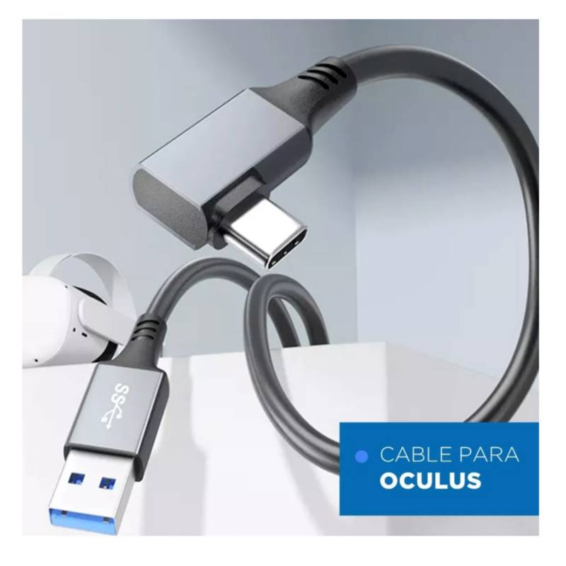 GENERICO - Cable Para Oculus Quest Vr Usb-c A 3.2 - 5gps - 6mt