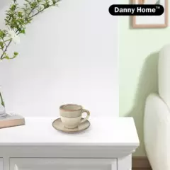 DANNY HOME - Set 6 Tazas de Cafe con Platillo Bicolor con Puntitos 100cc Danny Home