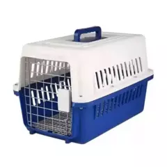 GENERICO - Jaula Transporte Mascota Perro Gatos Canil Viaje Azul