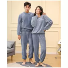 GENERICO - Pijama Conjunto Invierno Mujer Hombre Forro Polar Pantalón + Polerón