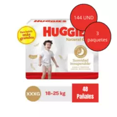 HUGGIES - Pañales Huggies Natural Care XXXG 144 unidades