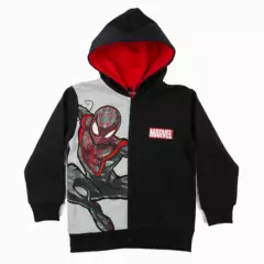 MARVEL - Poleron con Gorro Niño Spiderman Negro Marvel