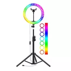 RGB - Aro De Luz Led 26cm Rgbcolor + Tripode Ajustable 2m Tiktok