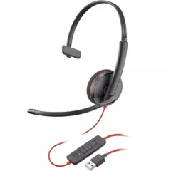 POLY - Auricular Blackwire 3210 - cableado - USB-A - Negro